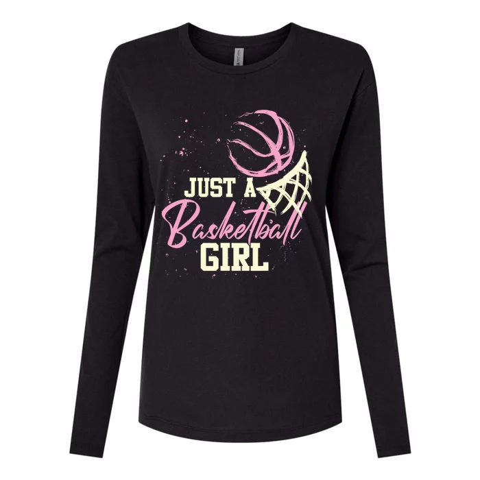 Basketball Player Women Just A Basketball Girl Basketball Womens Cotton Relaxed Long Sleeve T-Shirt