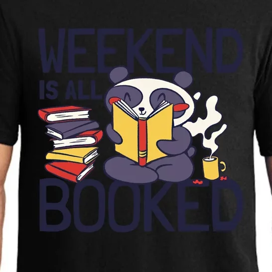 BookLover Panda Weekend Is All Booked Bookworm Funny Gift Pajama Set