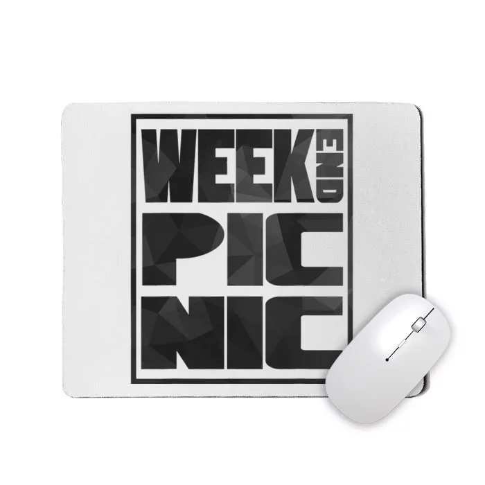 Block Picnic White Funny Camping Group Mousepad