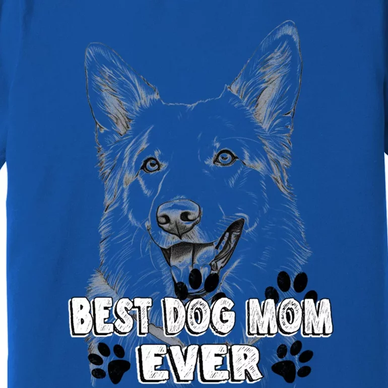 Best Pembroke Welsh Dog Mom Ever Simple Line Art Cute Great Gift Premium T-Shirt