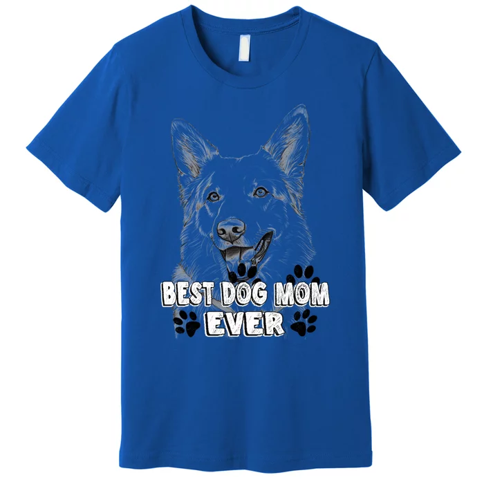 Best Pembroke Welsh Dog Mom Ever Simple Line Art Cute Great Gift Premium T-Shirt