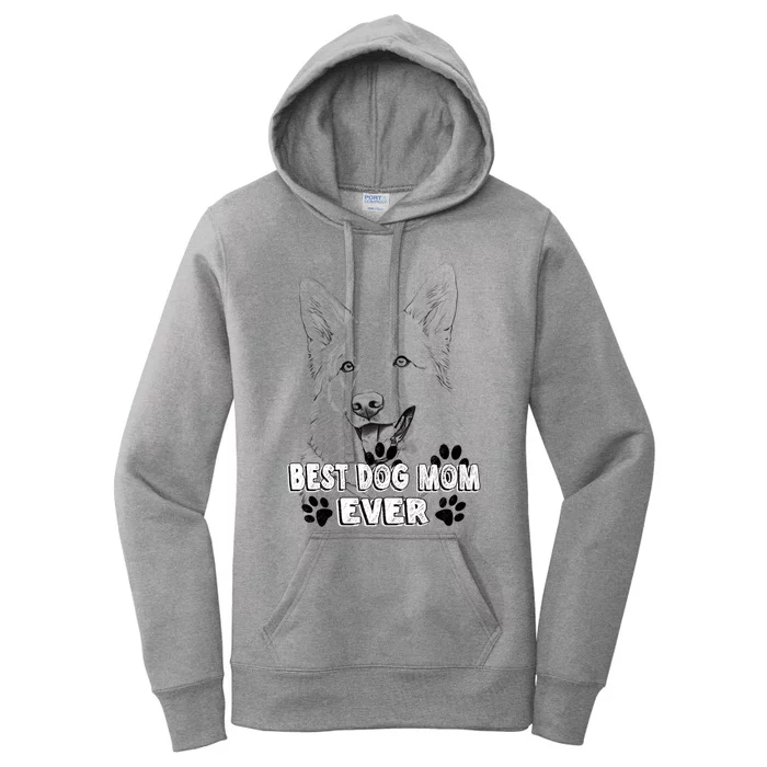 Best Pembroke Welsh Dog Mom Ever Simple Line Art Cute Great Gift Women's Pullover Hoodie