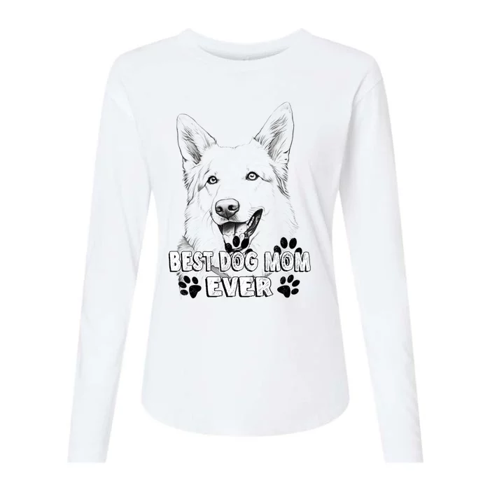 Best Pembroke Welsh Dog Mom Ever Simple Line Art Cute Great Gift Womens Cotton Relaxed Long Sleeve T-Shirt