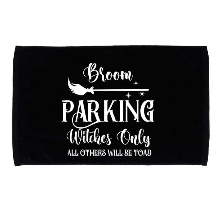 Broom Parking Witches Only Spooky Halloween Novelty Item Gift Microfiber Hand Towel