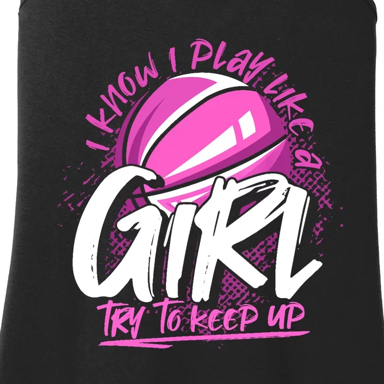 Basketball Player Wo Girl Sport Funny Basketball Ladies Essential Tank