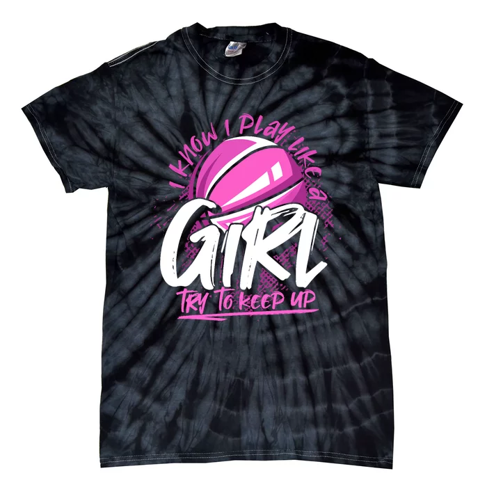 Basketball Player Wo Girl Sport Funny Basketball Tie-Dye T-Shirt