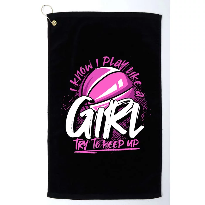 Basketball Player Wo Girl Sport Funny Basketball Platinum Collection Golf Towel