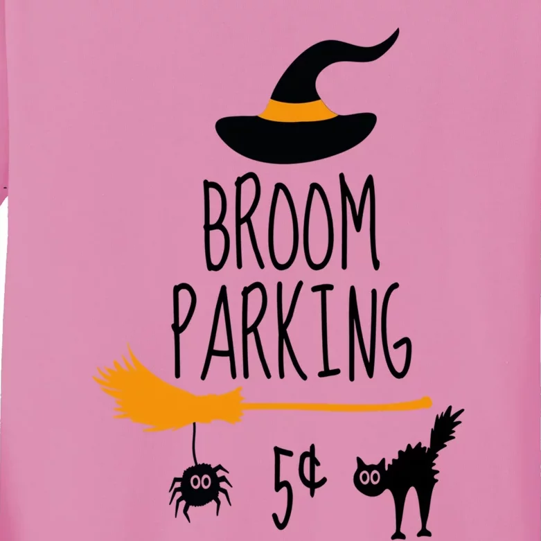 Broom Parking Witch Halloween Teacher Mom Wife Cat Great Gift Kids Long Sleeve Shirt