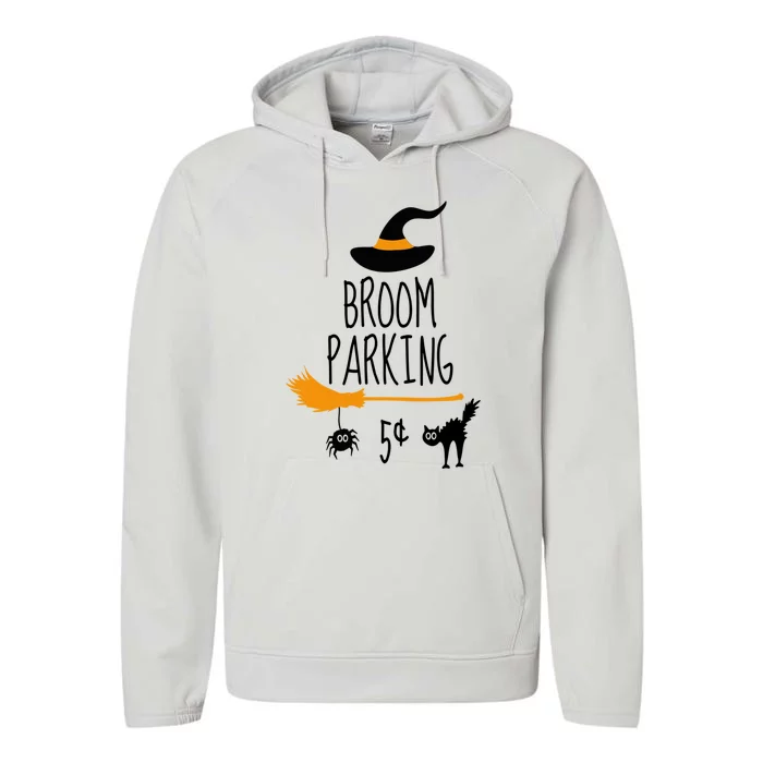 Broom Parking Witch Halloween Teacher Mom Wife Cat Great Gift Performance Fleece Hoodie