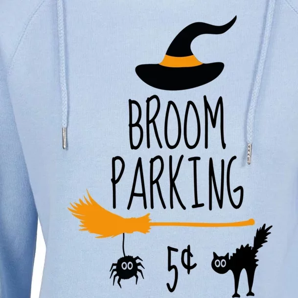 Broom Parking Witch Halloween Teacher Mom Wife Cat Great Gift Womens Funnel Neck Pullover Hood