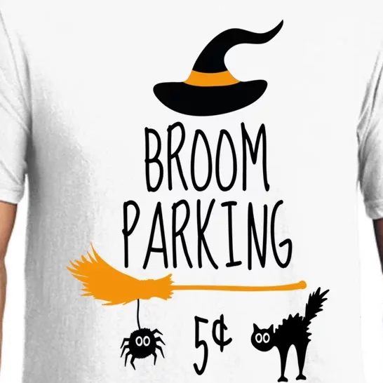 Broom Parking Witch Halloween Teacher Mom Wife Cat Great Gift Pajama Set