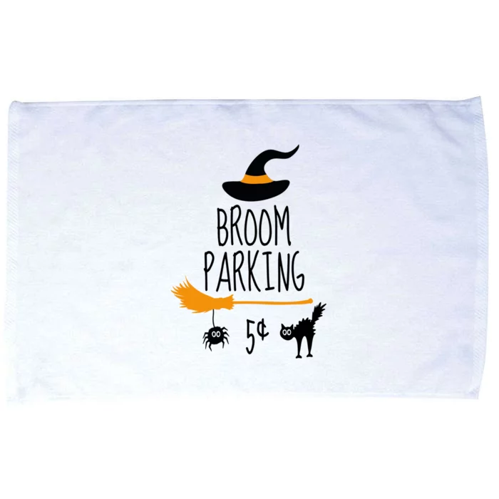 Broom Parking Witch Halloween Teacher Mom Wife Cat Great Gift Microfiber Hand Towel