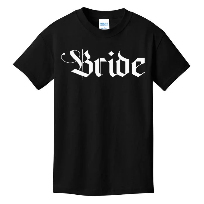 Bachelorette Party Wedding Honeymoon New Goth Bride Kids T-Shirt