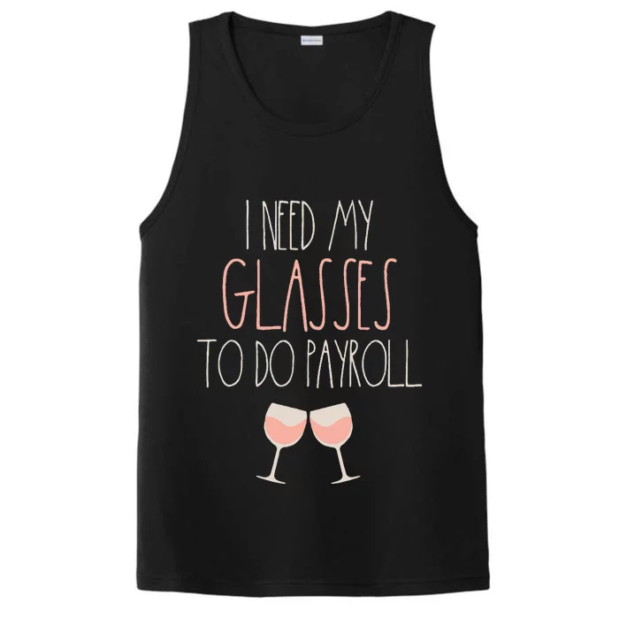 Because Payroll Wine Glasses Funny HR Payroll Specialist Performance Tank