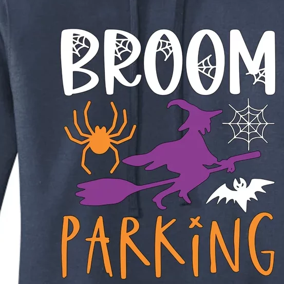 Broom Parking Witch Halloween Party Gift Women's Pullover Hoodie