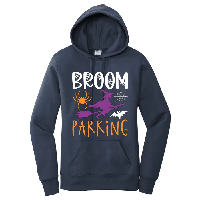 Broom Parking Witch Halloween Party Gift Women's Pullover Hoodie