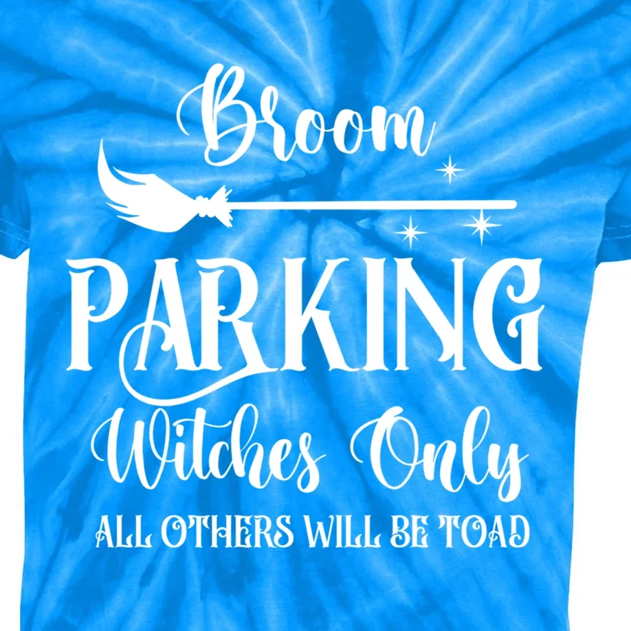 Broom Parking Witches Only Spooky Halloween Novelty Item Gift Kids Tie-Dye T-Shirt