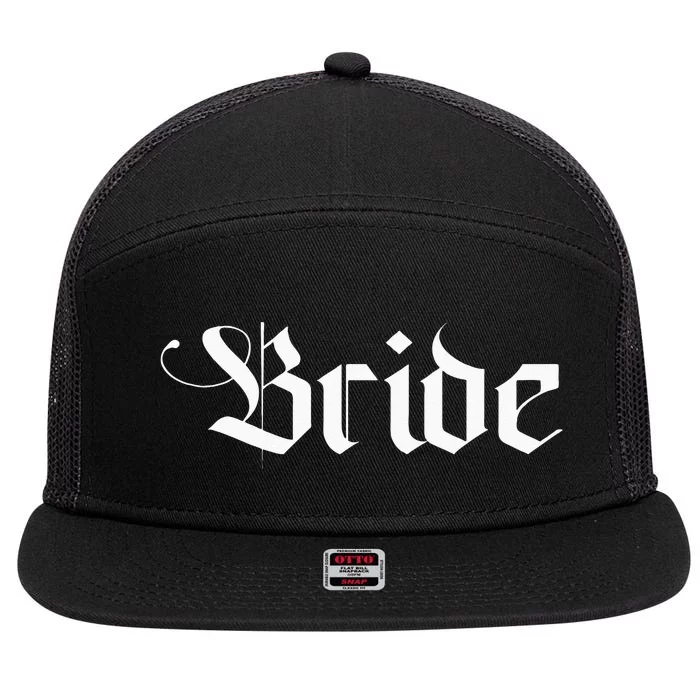 Bachelorette Party Wedding Honeymoon New Goth Bride 7 Panel Mesh Trucker Snapback Hat