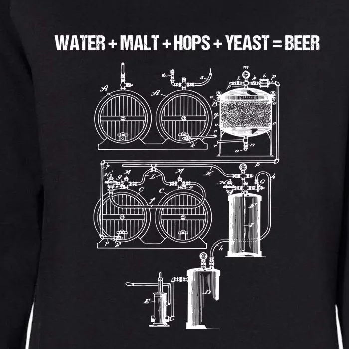 Beer Production Water Malt Hops Yeast Equals Craft Beer Cute Gift Womens California Wash Sweatshirt