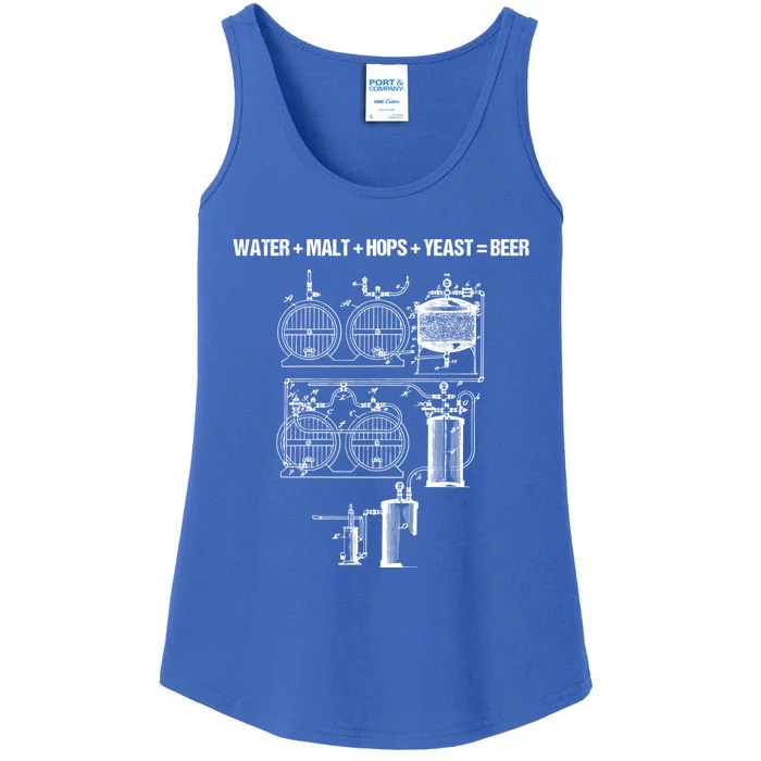 Beer Production Water Malt Hops Yeast Equals Craft Beer Cute Gift Ladies Essential Tank