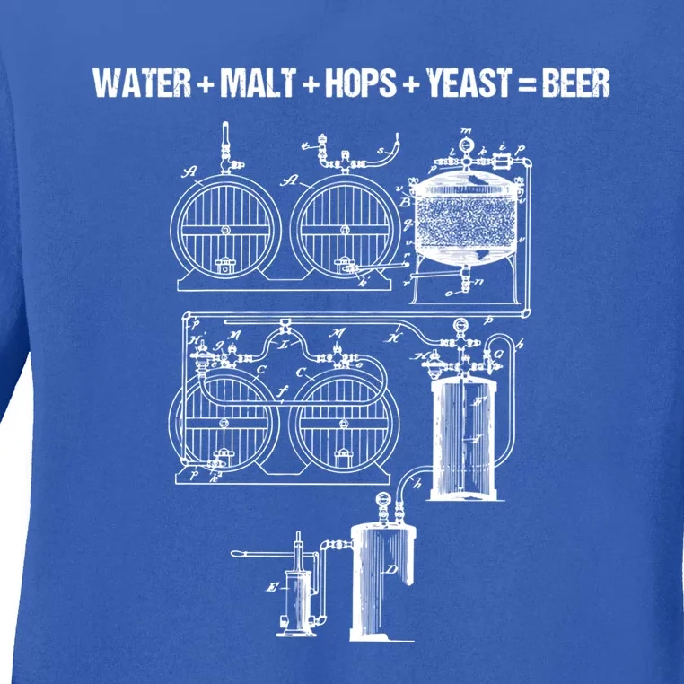 Beer Production Water Malt Hops Yeast Equals Craft Beer Cute Gift Ladies Long Sleeve Shirt