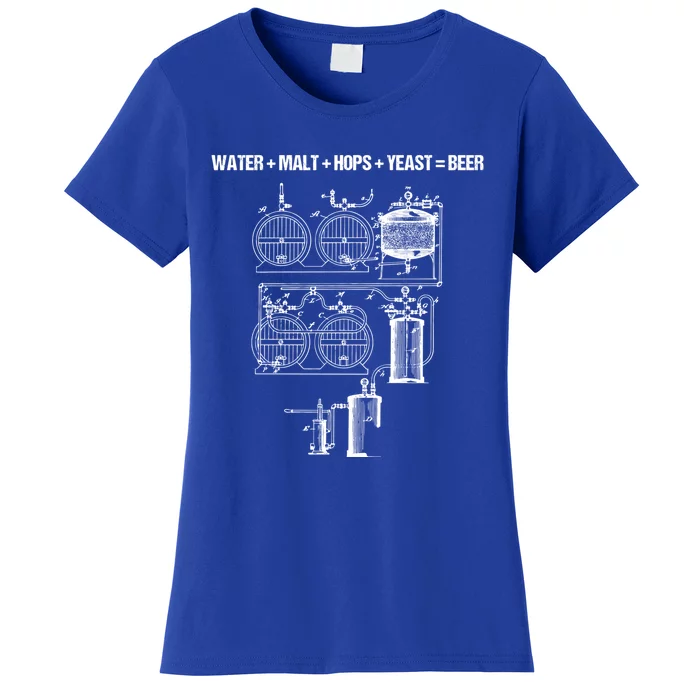 Beer Production Water Malt Hops Yeast Equals Craft Beer Cute Gift Women's T-Shirt