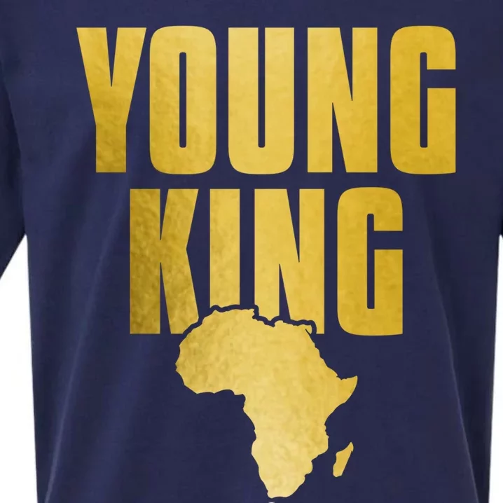 Black Pride Young King African Roots American Juneteenth Meaningful Gift Sueded Cloud Jersey T-Shirt