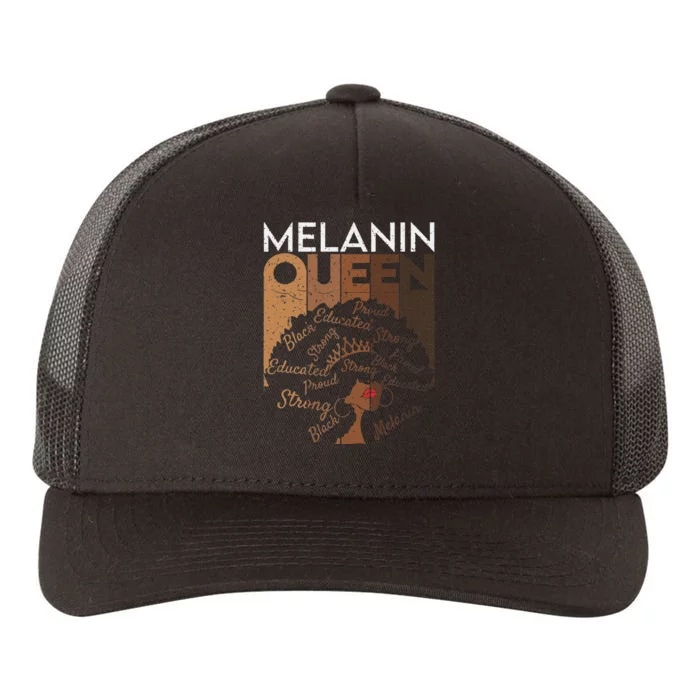 Black Queen Afro Melanin Dripping Art Black History Yupoong Adult 5-Panel Trucker Hat