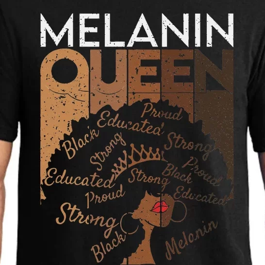 Black Queen Afro Melanin Dripping Art Black History Pajama Set