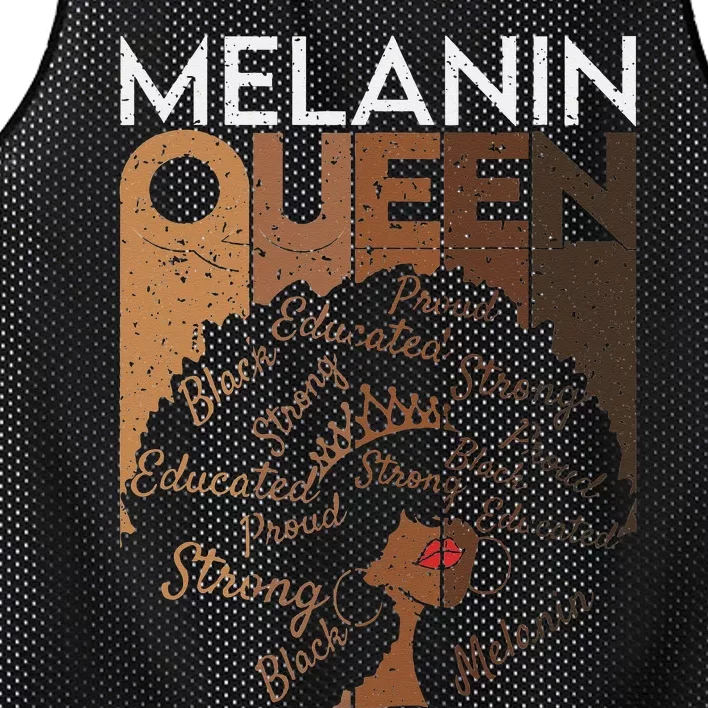 Black Queen Afro Melanin Dripping Art Black History Mesh Reversible Basketball Jersey Tank