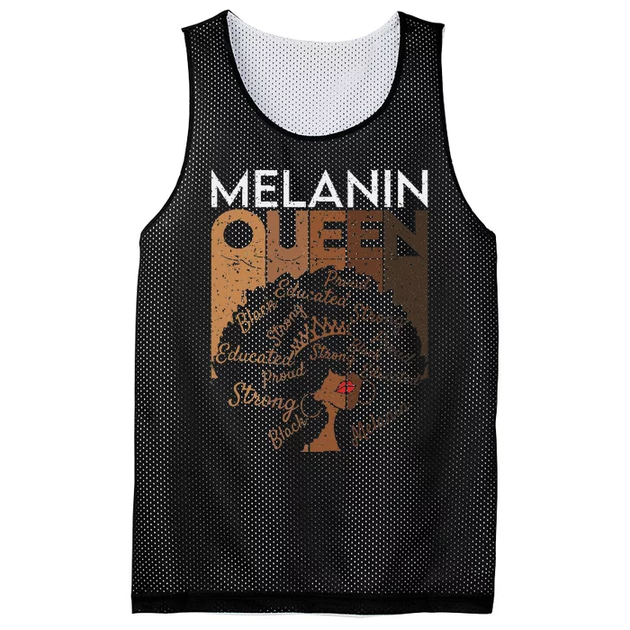 Black Queen Afro Melanin Dripping Art Black History Mesh Reversible Basketball Jersey Tank