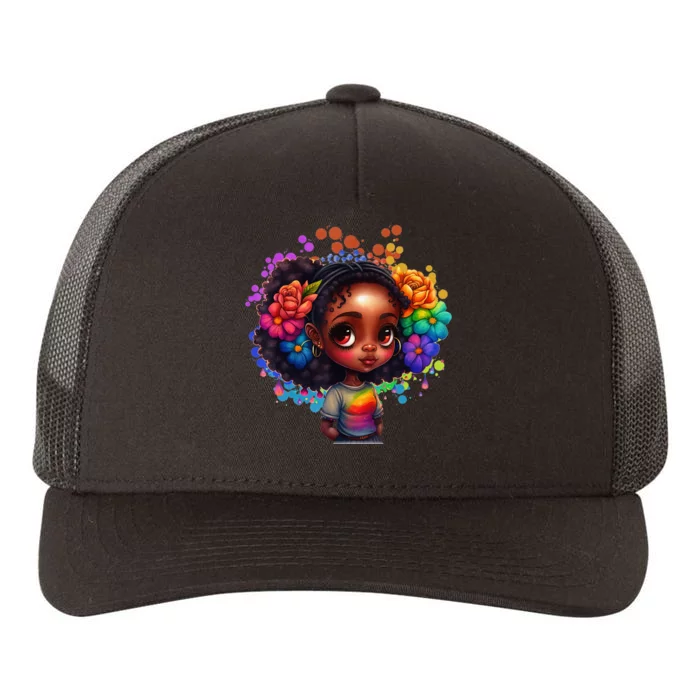 Black Queen Afro Melanin Dripping Art Black History Month Yupoong Adult 5-Panel Trucker Hat