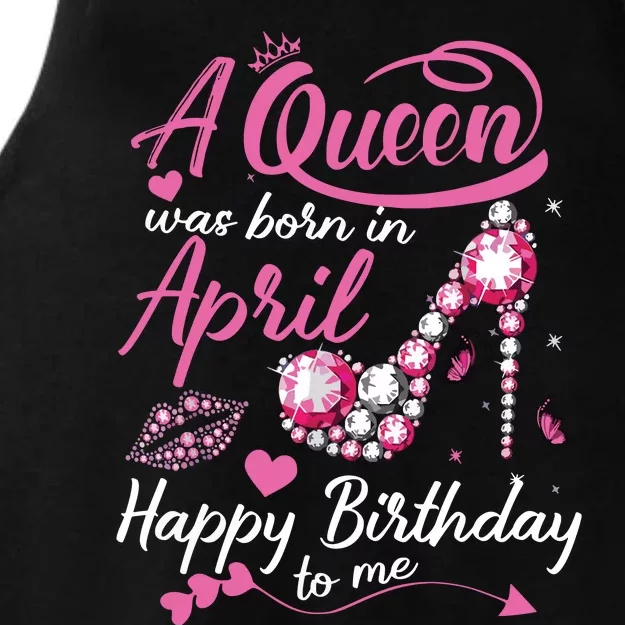 Black Queens Are Born In April Women Birthday Gift Ladies Tri-Blend Wicking Tank