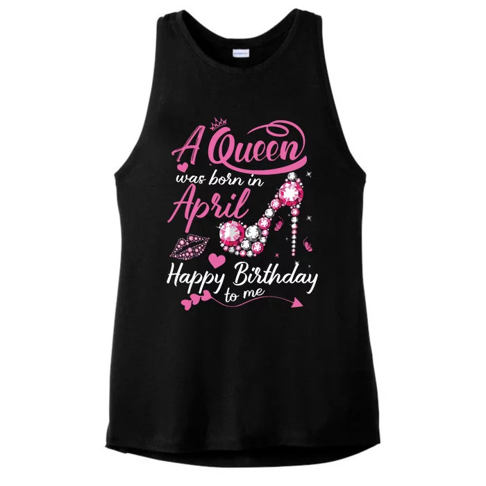 Black Queens Are Born In April Women Birthday Gift Ladies Tri-Blend Wicking Tank