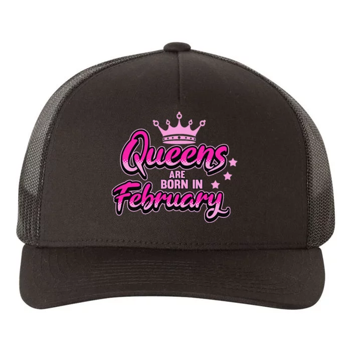 Birthday Queens Are Born In February Black Wo Yupoong Adult 5-Panel Trucker Hat