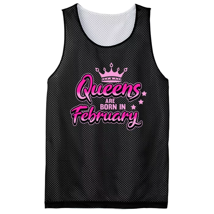 Birthday Queens Are Born In February Black Wo Mesh Reversible Basketball Jersey Tank