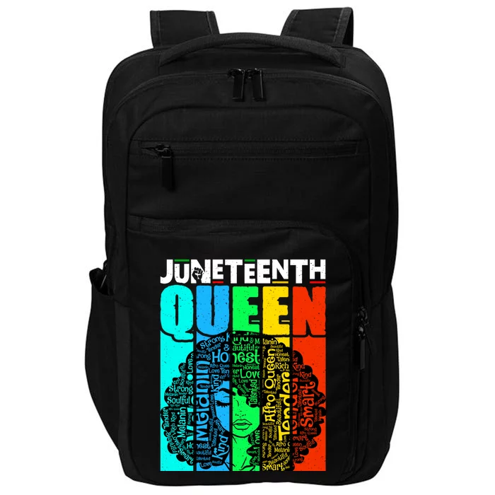 Black Queen Afro Melanin Magic Juneteenth Gift Impact Tech Backpack