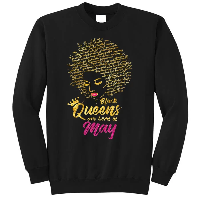 Black Queens Are Born In May Birthday for Wo Tall Sweatshirt