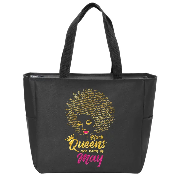 Black Queens Are Born In May Birthday for Wo Zip Tote Bag