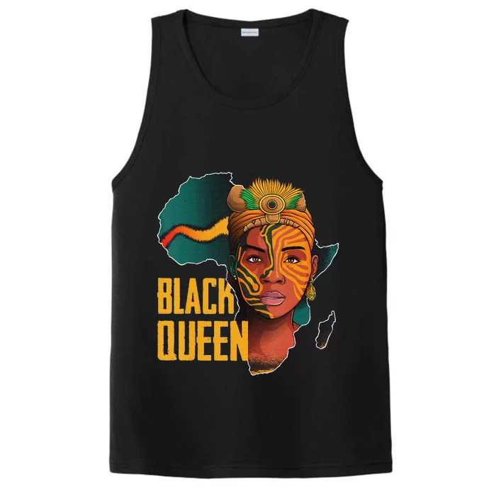 Black Queen Afro Melanin African Women Black History Performance Tank