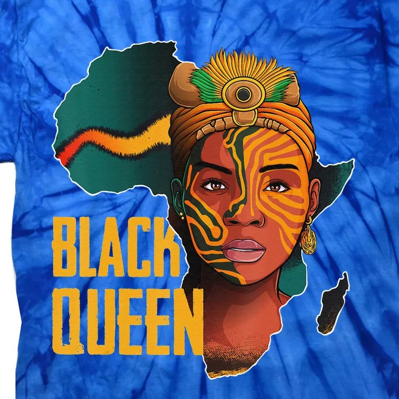 Black Queen Afro Melanin African Women Black History Tie-Dye T-Shirt