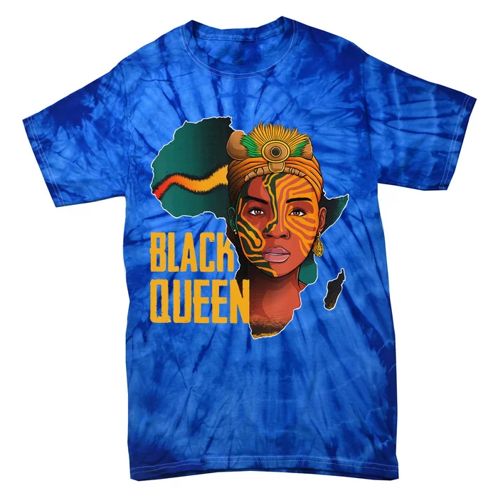 Black Queen Afro Melanin African Women Black History Tie-Dye T-Shirt