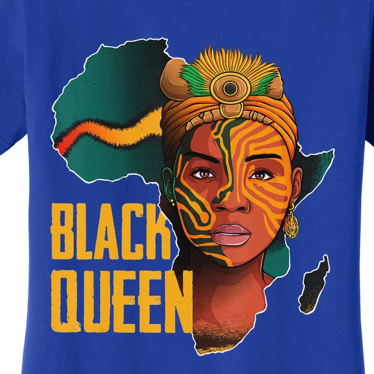 Black Queen Afro Melanin African Women Black History Women's T-Shirt