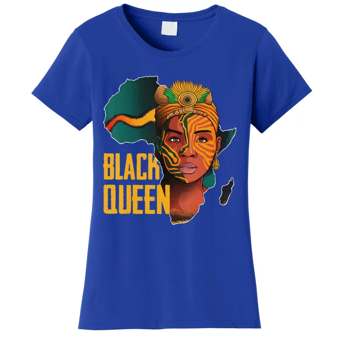 Black Queen Afro Melanin African Women Black History Women's T-Shirt