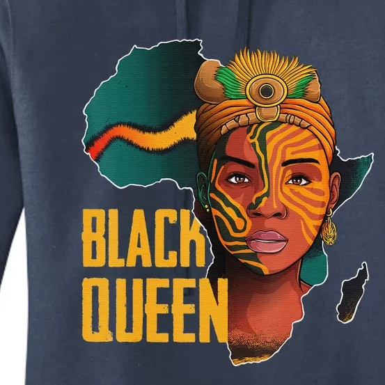 Black Queen Afro Melanin African Women Black History Women's Pullover Hoodie