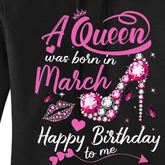 Black Queens are Born in March Wo Birthday Gift Women's Pullover Hoodie