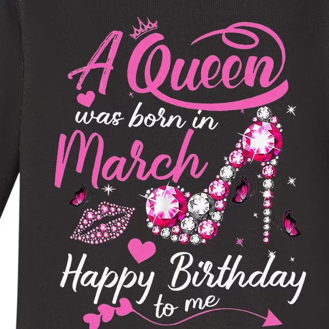 Black Queens are Born in March Wo Birthday Gift Baby Long Sleeve Bodysuit