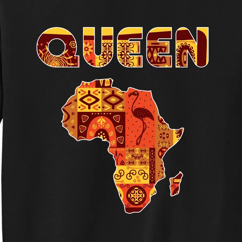 Black Queen African Art Pattern Africa Map Black Pride Couple Matching Sweatshirt