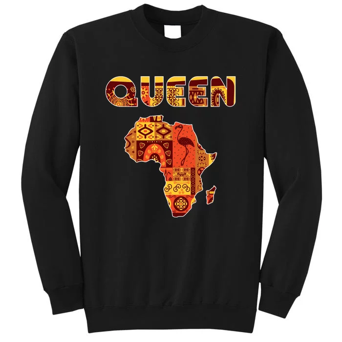 Black Queen African Art Pattern Africa Map Black Pride Couple Matching Sweatshirt