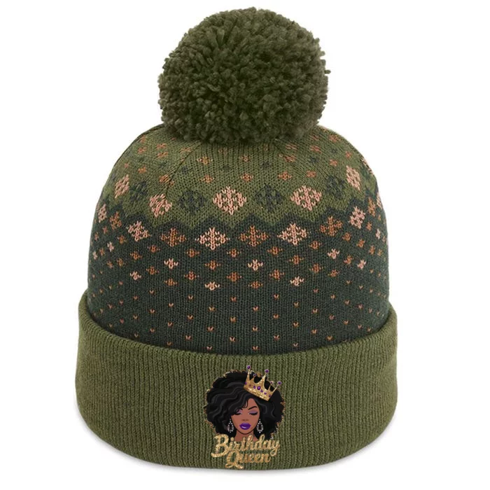 Birthday Queen African American Afro The Baniff Cuffed Pom Beanie